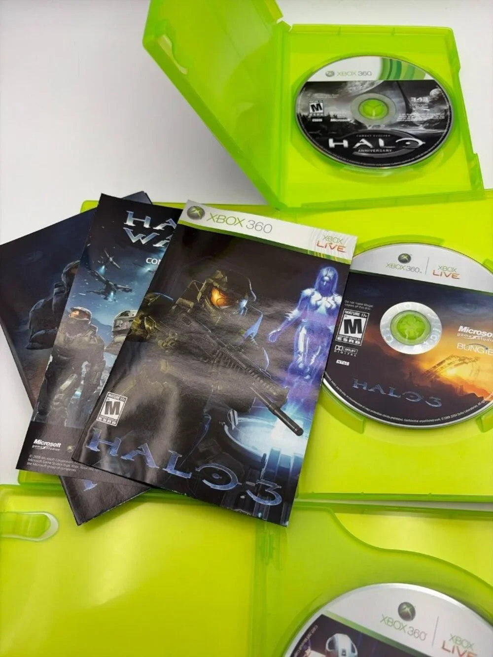 Halo Bundle of 3 Games Microsoft Xbox 360 Tested Working